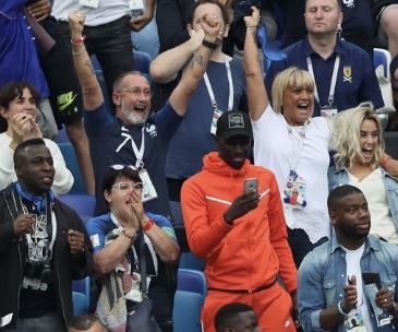 Isabelle Griezmann with her husband Alain Griezmann, daughter Maud Griezmann and daughter-in-law Erika Choperena